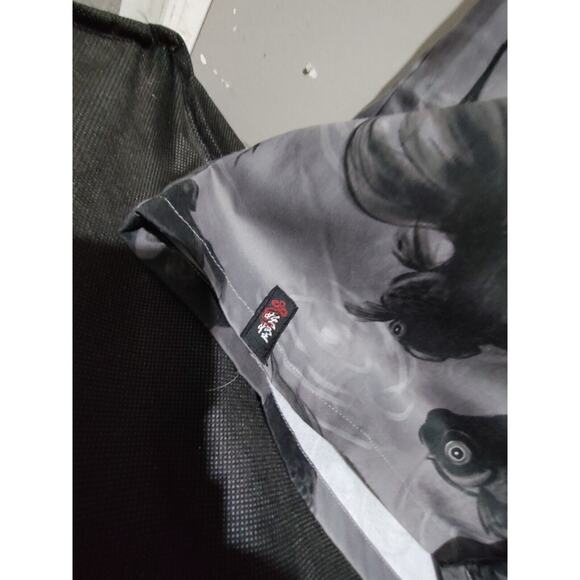 Black Moore Gold Fish Button Shirt Mens Medium - Picture 2 of 9